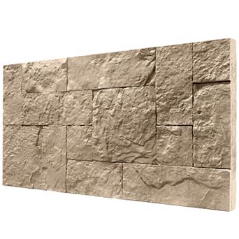 HOMCOM 8-Pack 3D Faux Stone Wall Panels, Lightweight PU Panels