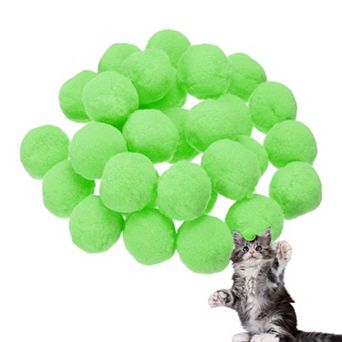 30 pc Cat Toy Pom Ball, Interactive Cat Ball Toys Fuzzy Pompoms for Kittens Pet Training Play Indoor