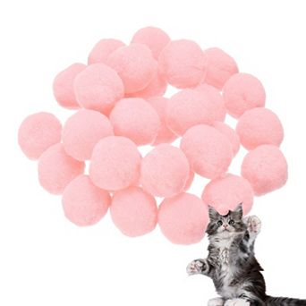 30 pc Cat Toy Pom Ball, Interactive Cat Ball Toys Fuzzy Pompoms for Kittens Pet Training Play Indoor