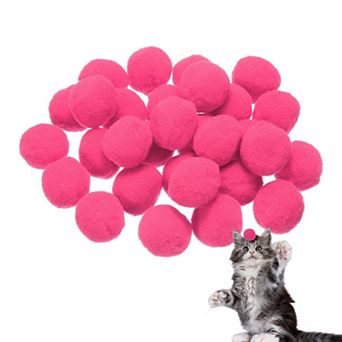 30 pc Cat Toy Pom Ball, Interactive Cat Ball Toys Fuzzy Pompoms for Kittens Pet Training Play Indoor