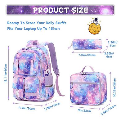 Girl 3set Lunch Box Book Bag School Bags