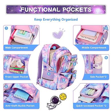 Girl 3set Lunch Box Book Bag School Bags