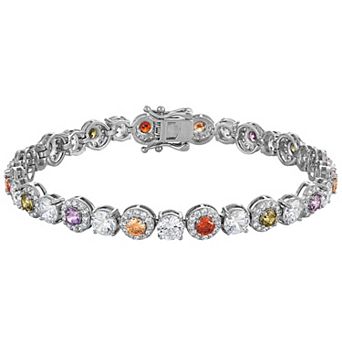 Ivy Sharpe Silver Tone Cubic Zirconia Tennis Bracelet