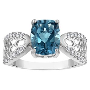 Ivy Sharpe Silver Tone London Blue Topaz Comfort Fit Ring