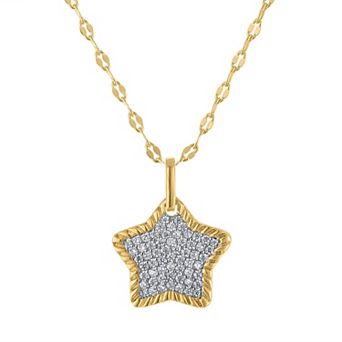 Ivy Sharpe 14k Gold Plated Round Cubic Zirconia Star Pendant Necklace