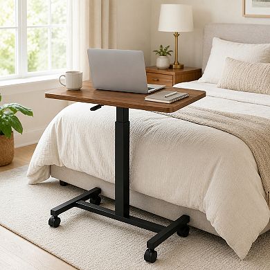 Adjustable Rolling Desk Laptop Computer Cart for Home, Office, Classroom,Overbed Table