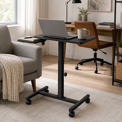Adjustable Rolling Desk Laptop Computer Cart for Home, Office, Classroom,Overbed Table