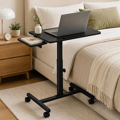 Adjustable Rolling Desk Laptop Computer Cart for Home, Office, Classroom,Overbed Table