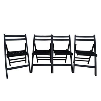 KWPZQEB Foldable Solid Wood Dining Chairs Set of 4 for Indoor & Outdoor
