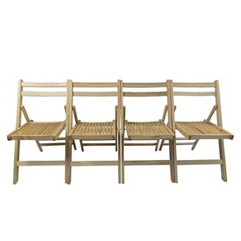 KWPZQEB Foldable Solid Wood Dining Chairs Set of 4 for Indoor & Outdoor
