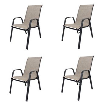 KWPZQEB Outdoor Teslin Fabric Chair Set of 4, Suitable for Patio, Restaurant, Banquet Hall