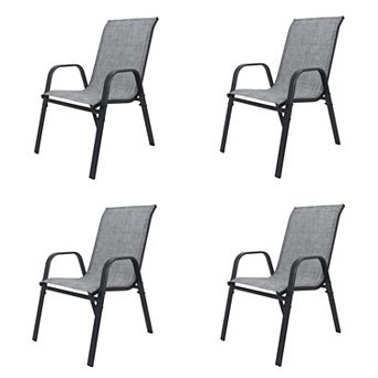 KWPZQEB Outdoor Teslin Fabric Chair Set of 4, Suitable for Patio, Restaurant, Banquet Hall
