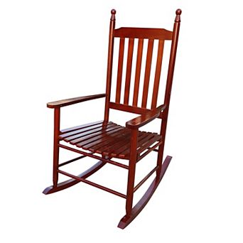 KWPZQEB Solid Wood Rocking Chair with Wide Seat & Armrest for Outdoor