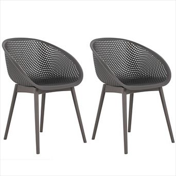 KWPZQEB 2 pc All-Weather PP Plastic Leisure Chairs, Lightweight Armchair for Patio, Beach