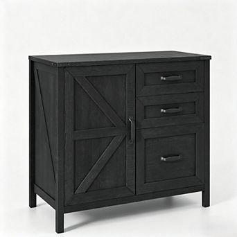 Vabches Farmhouse File Cabinet with 3 Drawers and Storage Door, Lateral File Cabinet Printer Stand
