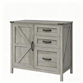 3-Drawer File Cabinet, Farmhouse for Letter/A4 Hanging Files, Large Wood Printer Stand Home Office