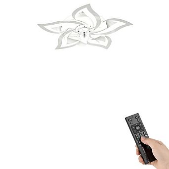 25" Modern Quiet LED Acrylic Ceiling Fan With Light, Remote, Stepless Dimming, Adjustable Wind Speed