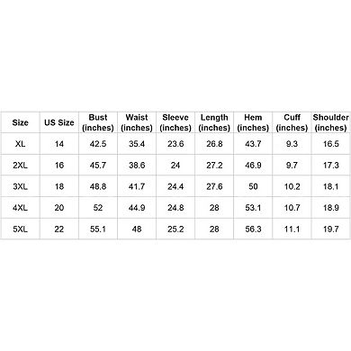 Blueming Plus Size Wrap V Neck Long Sleeves Peplum Tops For Women