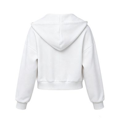 Women's Full Zip Hooded Oversized Sweatshirt Causal Long Sleeve Cropped Jacket with Pockets