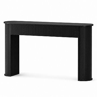 59" Entryway Table w/Fluted Vertical Stripe Legs, Slim Sofa Table Behind Couch, Accent Table