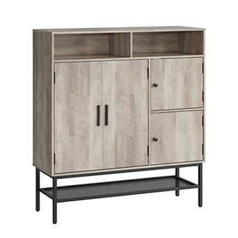 Shoe Cabinet w/4 Doors & djustable Shelves, , 43.3" Tall Farmhouse Shoe Rack Shoe Organizer Cabinet
