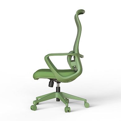 Pnronnc Ergonomic Office Chair Swivel Wingback Chair with Adjustable Lumbar Support Computer Chair