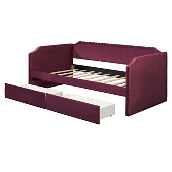 Pnronnc Twin Daybed with Storage Drawers, 2-in-1 Sofa Bed