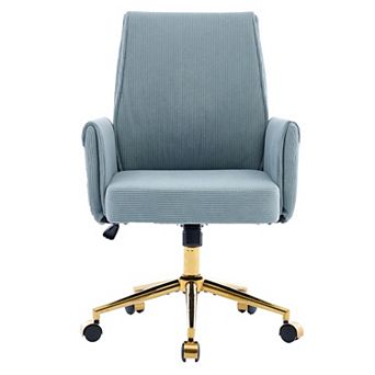 Pnronnc Corduroy Fabric Chair Liftable Office Chair Lounge Chair Ergonomic Accent Chair for Office