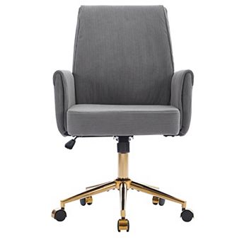 Pnronnc Corduroy Fabric Chair Liftable Office Chair Lounge Chair Ergonomic Accent Chair for Office
