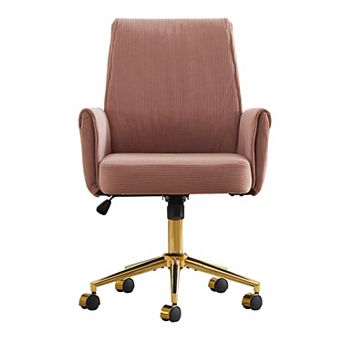 Pnronnc Corduroy Fabric Chair Liftable Office Chair Lounge Chair Ergonomic Accent Chair for Office