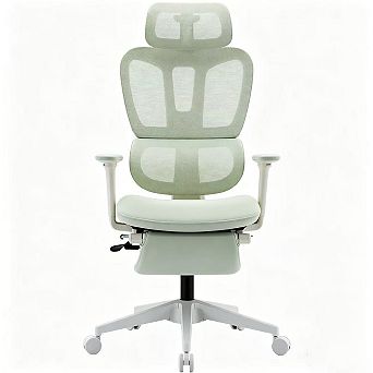 Pnronnc Ergonomic Swivel Office Chair Computer Chair with Footrest and Lumbar Support