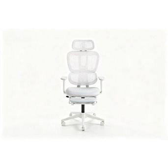 Pnronnc Ergonomic Swivel Office Chair Computer Chair with Footrest and Lumbar Support