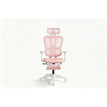 Pnronnc Ergonomic Swivel Office Chair Computer Chair with Footrest and Lumbar Support
