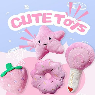 Pink Puppy Toy Set, Squeaky Chew & Interactive Dog Toys