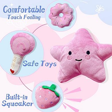 Pink Puppy Toy Set, Squeaky Chew & Interactive Dog Toys