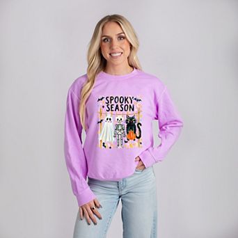 Halloween Character Clothesline - Women's Lightweight Garment Dyed Sweatshirt