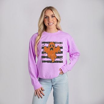 Ghost Stripes Bats - Women's Lightweight Garment Dyed Sweatshirt