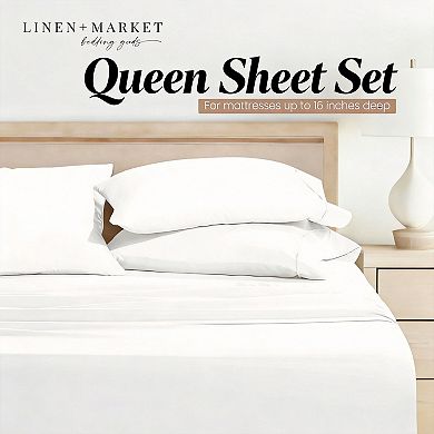 4 Piece Brushedfiber Queen Sheet Set Ultra Soft