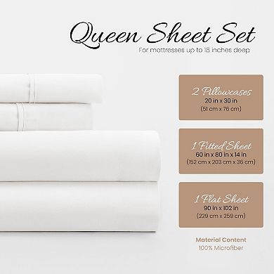 4 Piece Brushedfiber Queen Sheet Set Ultra Soft