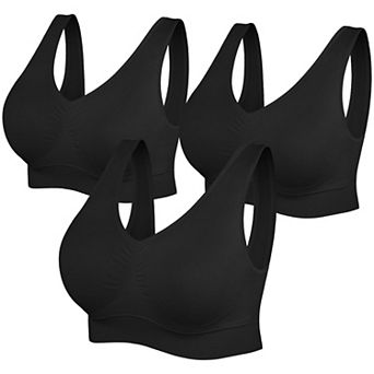 3 Pack Women Seamless Stretchy Sports Bra