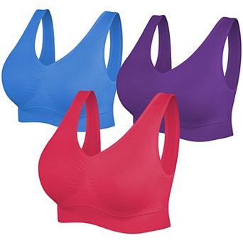 3 Pack Women Seamless Stretchy Sports Bra