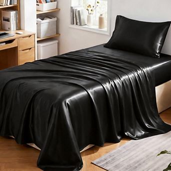 3 pc Twin Satin Sheets Set Silky Soft Deep Pocket Elastic