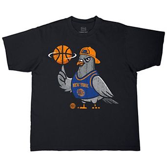 Unisex Stadium Essentials Black New York Knicks Pigeon T-Shirt