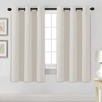 2 Panels Blackout Curtains Thermal Insulated Grommet Window Panels