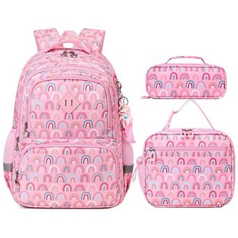 3-in-1 Printed Bookbags Lightweight School Waterproof Teenpacks Set