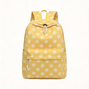Corduroy Laptop Backpack Women Teen School Daypack