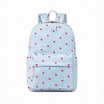 Corduroy Laptop Backpack Women Teen School Daypack