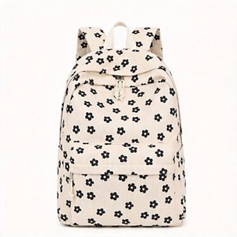 Corduroy Laptop Backpack Women Teen School Daypack