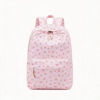 Corduroy Laptop Backpack Women Teen School Daypack