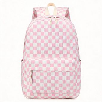 Corduroy Laptop Backpack Women Teen School Daypack